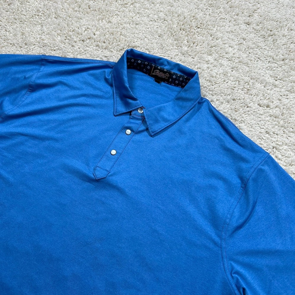Rafter C Polo Shirt XXL Blue Short Sleeve Pearl Snap Performance Stretch